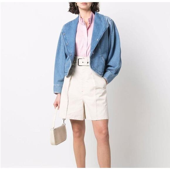 NWT Isabel Marant Medium Wash Pauline Snap Front Denim Jean Jacket 38 / M - Picture 2 of 13